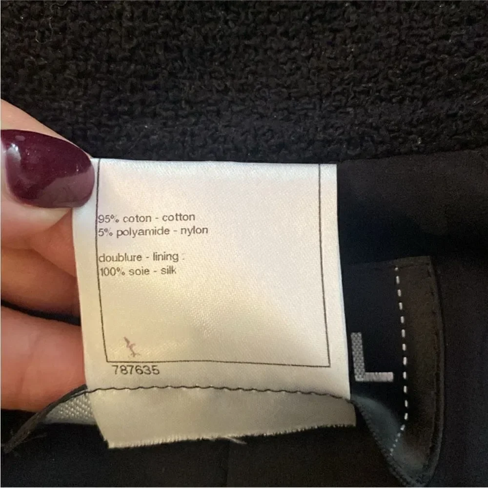 Chanel Elegant tweed Black Women's Jacket, M